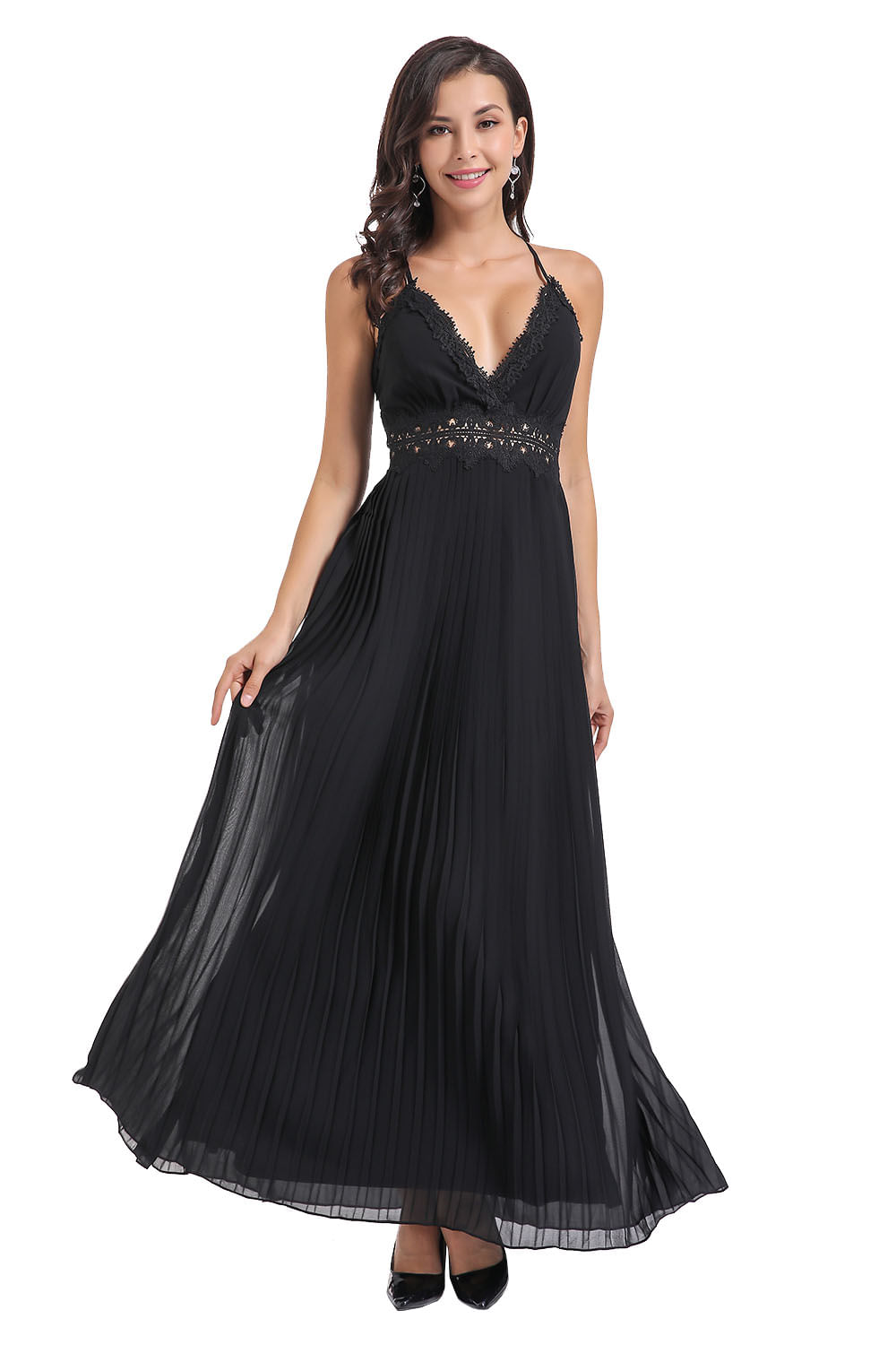 Vestidos Vestido Fiesta Canesú Encaje Burdeos Nicopoly kanai.vn